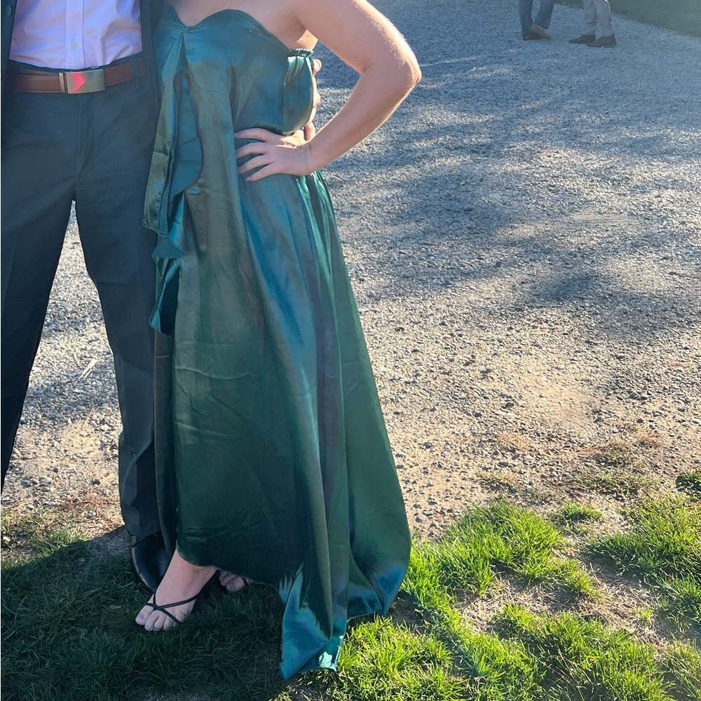 Elegant Green Strapless Dress